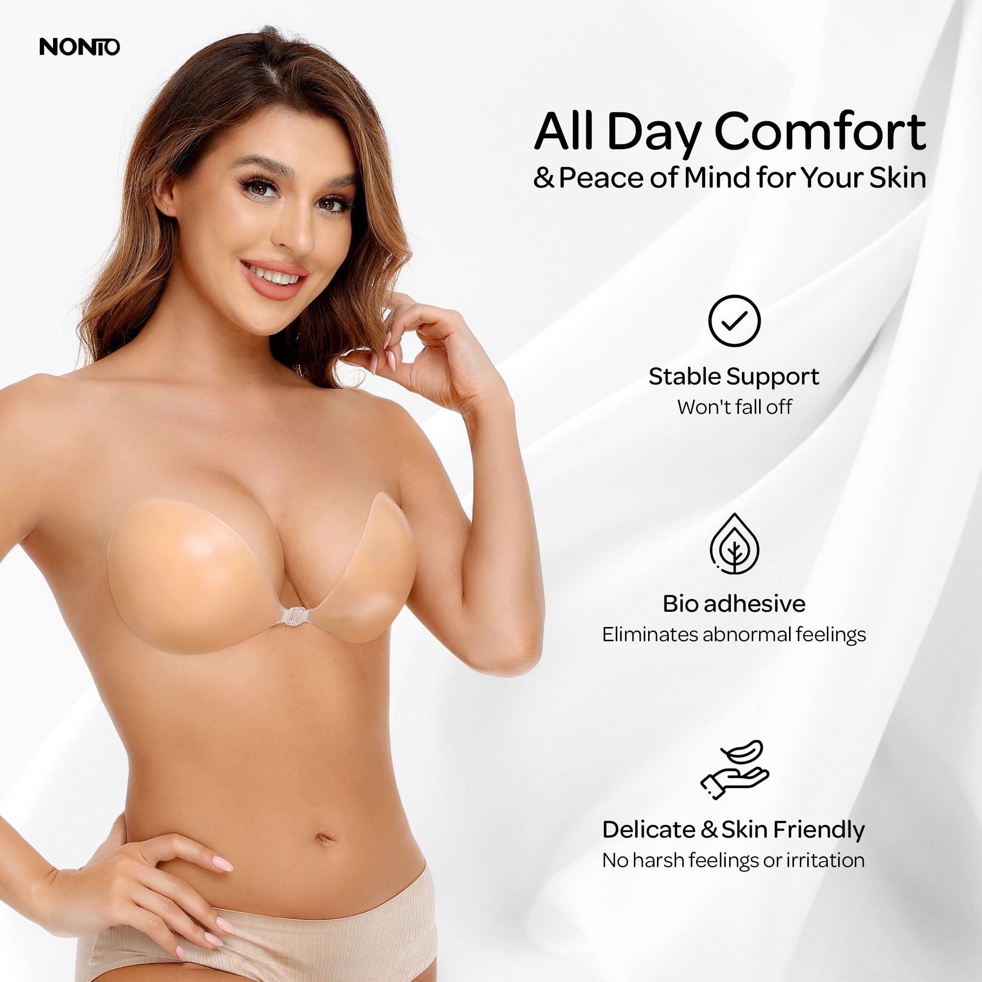 Strapless Bra Adhesive - حمالة صدر لاصقة بدون حمالات، غير