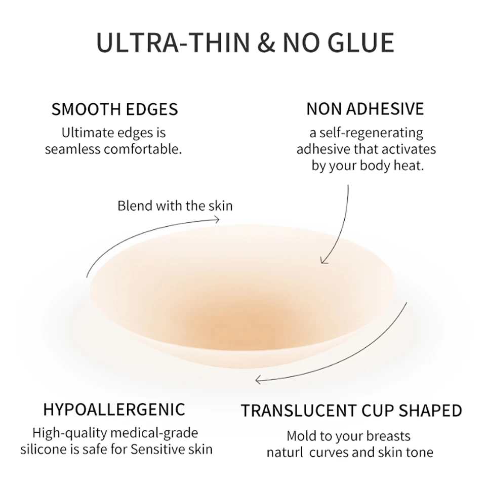 2 أزواج رقيقة جدا قابلة لإعادة - مراجعة Strapless Bra Adhesive وسعره