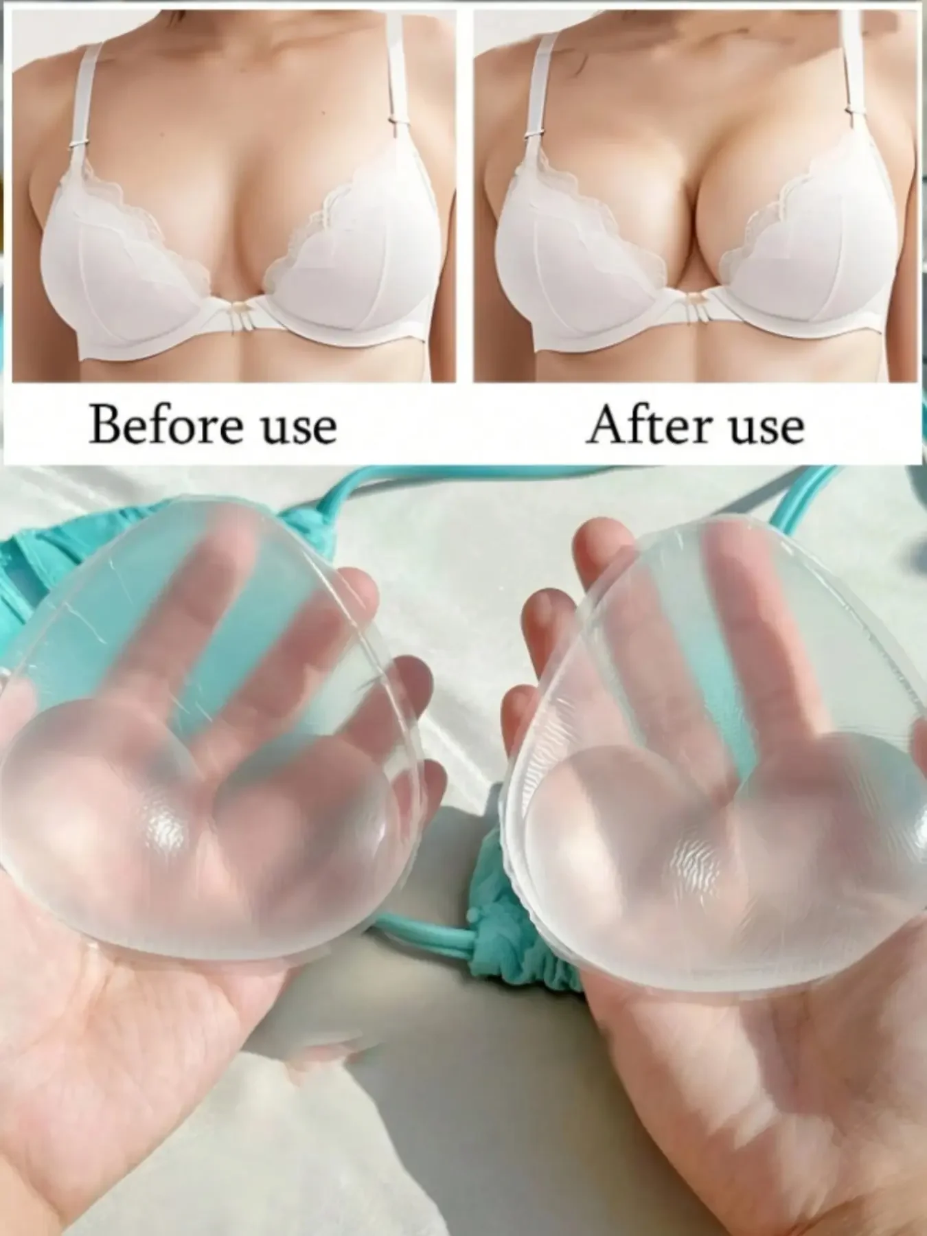 زوج واحد من حشوات الصدر السيلي - مراجعة Push Up Bra Silicone وسعره